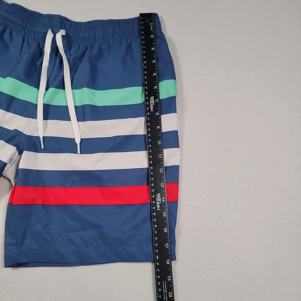 Chubbies Swim Trunks Men Large Blue Striped 7